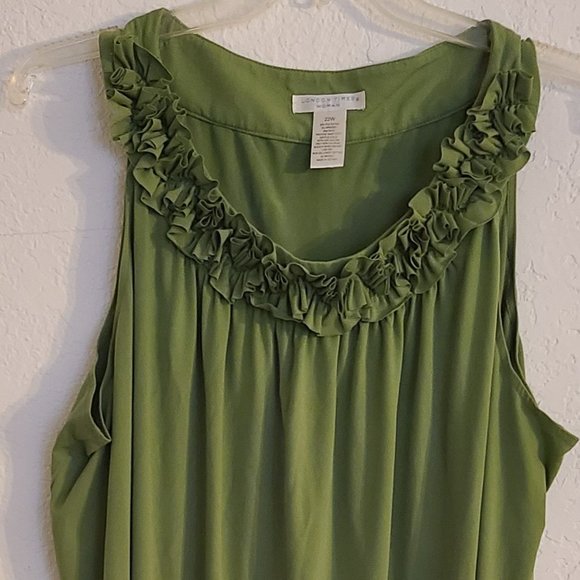 London Times Dresses & Skirts - Lane Bryant Ruffled Green Dress